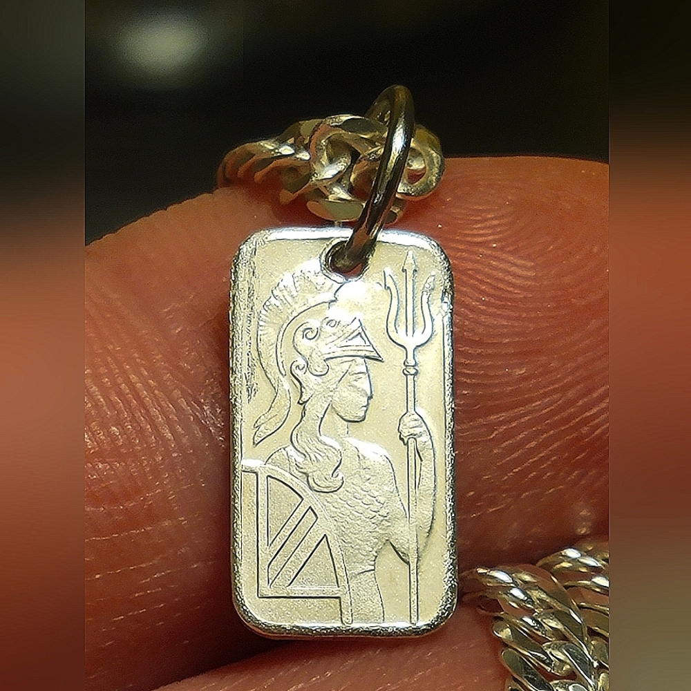 .999 Fine Silver Gladiator Pendant - 25mm - 1g - New - Unisex Jewelry